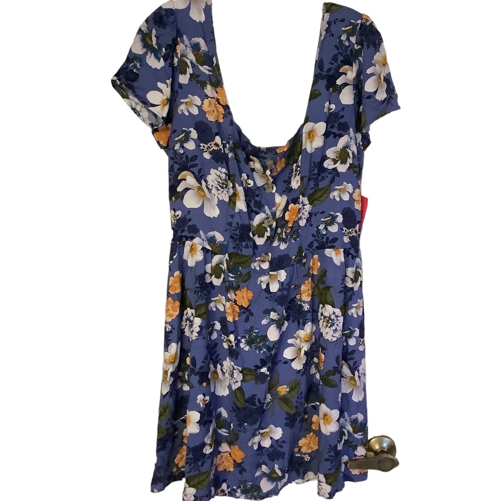 Xhilaration Short Dress Blue Floral Size Medium New